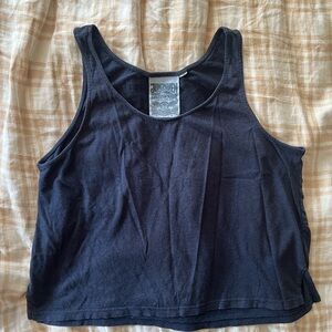 Yungmaven Navy Blue Women's Crop Tank Top